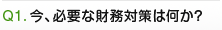 Q1. 今、必要な財務対策は何か？