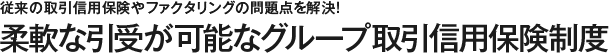 従来の取引信用保険やファクタリングの問題点を解決！柔軟な引受が可能なグループ取引信用保険制度